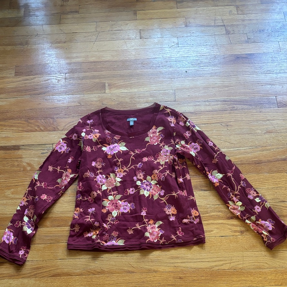 J. Jill Floral Print Long Sleeve Top